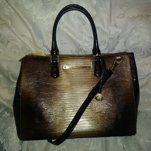 Brahmin L Lincoln Sable Crossbody Satchel HTF&RARE